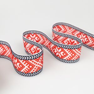 Lente tautiskā stilā  42 mm / Sarkana-Balts