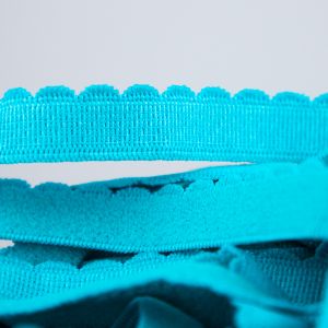 Krūštura lencītes gumija ar cilni malā 11 mm / 301P Tirkīza