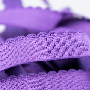 Krūštura lencītes gumija ar cilni malā 15 mm / 6882 Violets