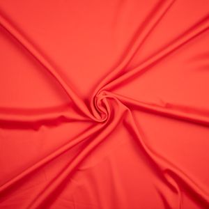 Vienkrāsains mākslīgais zīds Crepe Satin / Sarkans