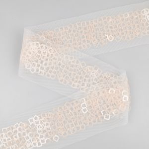Lenta no tīkliņa ar fliteriem 55 mm / Pūdera rozā