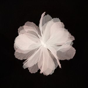 Dekorācija organzas zieds 13.5 cm / Gaiši rozā