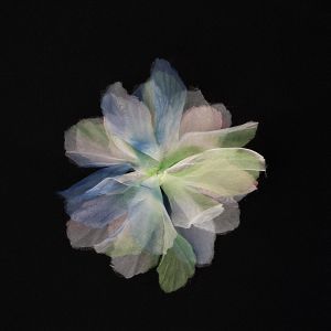Dekorācija organzas zieds 13.5 cm / Gaiši Zils
