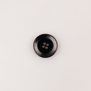 Apaļa poga ar apmalēm 22 mm / Melns