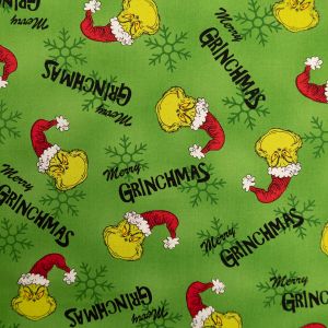 Krāsains kokvilnas audums / D2 Grinch