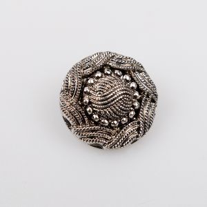Metala poga  ar kājiņu 21 mm / Antīkās sudraba