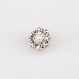 Metala poga  ar kājiņu 11 mm / Sudraba