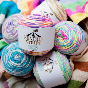 Dzija Emu Funfair Stripe Cotton Blend DK 150 g / Dažadi toņi