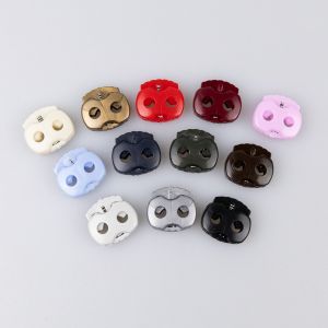 Stoperis ar diviem caurumiem 15x15mm /  Dažadi toņi