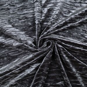 Samts ar kroplējuma efektu Pleated / D6 Pelēks