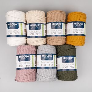 Makramē aukla Mocha Yarn Macrame Rope 3 mm / Dažādi toņi