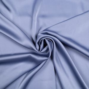 Luksusa vienkrāsaina mākslīgā zīda audums / Pelēcīgi zils