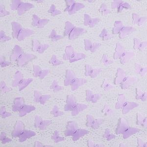 3D mežģīņu audums Tauriņi / Violets