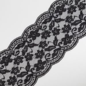 Elastīga mežģīnes 150 mm / Melns