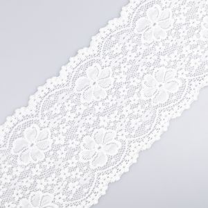 Elastīgas mežģīnes D1  / 13 cm Balts