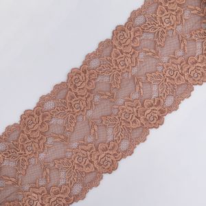 Elastīgas mežģīnes D11  / 16 cm Gaiši brūns