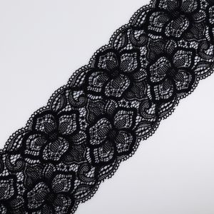 Elastīgas mežģīnes D15  / 13 cm Melns