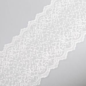 Elastīgas mežģīnes D18 / 18 cm Balts