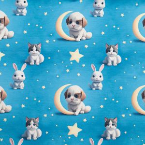 GOTS trikotāža / Godnattdjur blå