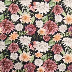 GOTS trikotāža / Dahlia kvist svart