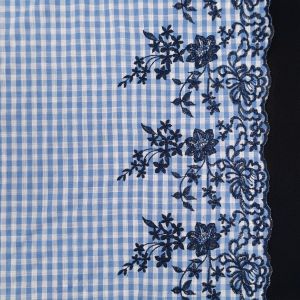 Izšūts kokvilnas audums / Zils