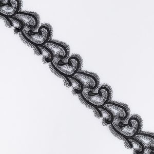 Gipīras mežģīnes 35 mm / Melns