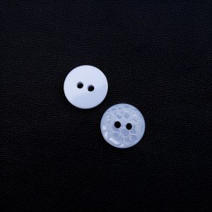 Vienkārša poga ar ziedu rakstus 13 mm / 22 Gaiši zils