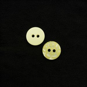Vienkārša poga ar ziedu rakstus 13 mm / 3 Dzeltens