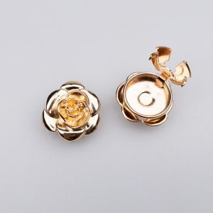 Krekla pogas pārsegs Roze 19 mm / 1407 Zelta