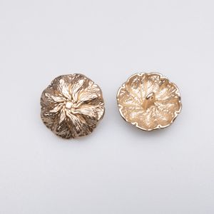 Metāla poga ar kājiņu Zieds 23 mm / Zelta