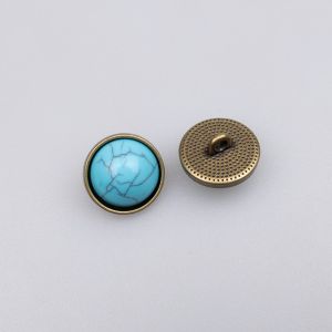 Poga ar kājiņu un dekoratīvu akmeni 15 mm / Tirkīza