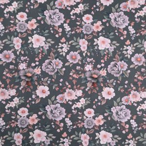 Kokvilnas poplīns Antique Rose / 3 Zaļa