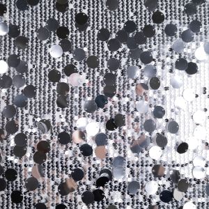 Tīkla audums ar fliteriem Circles / 2 Sudraba