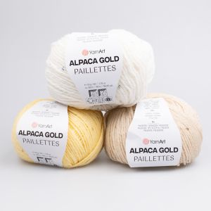 Alpakas dzija ar fliteriem YarnArt Alpaca Gold Paillettes 50 g / Dažādi toņi