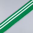Полосатая трикотажная резинка для манжета 6 см /  Темно - зелено - белый