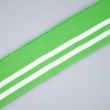 Полосатая трикотажная резинка для манжета 6 см /  Светло-зелено - белый