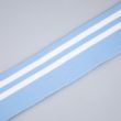 Полосатая трикотажная резинка для манжета 6 см /  Светло-сине - белый