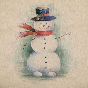 Декоративная купонная хлопчатобумажная ткань / Снеговик