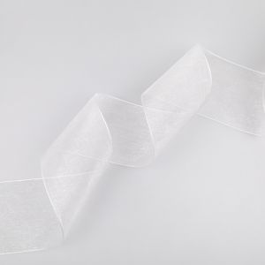 Лента органза 75 мм / Белый 101