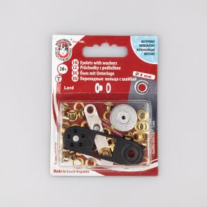 Люверс "LORD" 4/8 мм / 20 шт / Золотистый