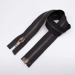 Разъёмная металлическая молния M8 60 см / Черный 332-OX