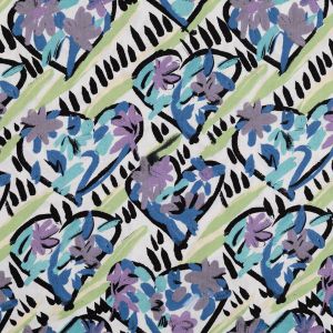 Хлопковый поплин Vibrant Abstract / Cиний