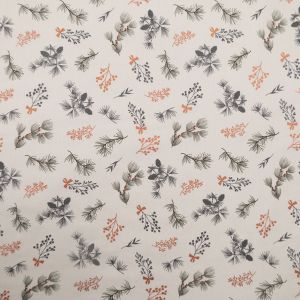 Новогодняя ткань / Cерый цветок