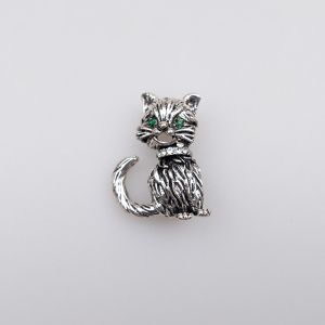 Брошь / Кошка / Серебристый