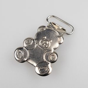 Металлическая застежка для подтяжек 20 мм / Teddy Bear