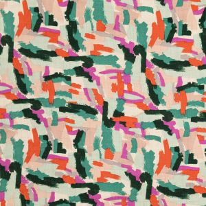 Красочная хлопчатобумажная ткань Paintbrush / Зеленый