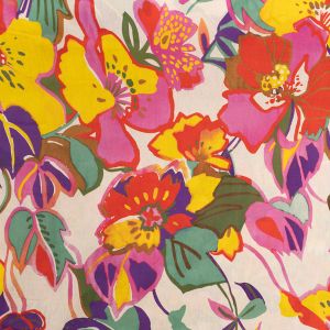 Красочная хлопчатобумажная ткань Large floral / Mульти