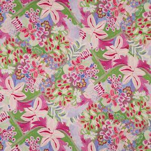 Красочная хлопчатобумажная ткань Exotic Floral / Зеленый