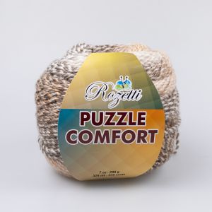 Пряжа Rozetti Puzzle Comfort 200 г / 235-11 Kремовая,  Kоричневaя, Лососевaя