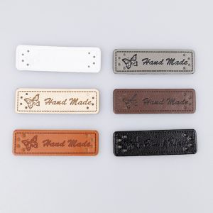Эмблема «Hand made» 16x50 мм / Разные тона
